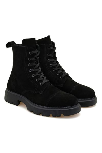 Desa Ανδρικές δερμάτινες μπότες Emilla Black Suede