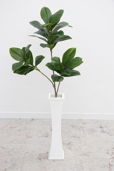Yapay Çiçek Deposu White Thin Waisted Wooden Vase 60 cm
