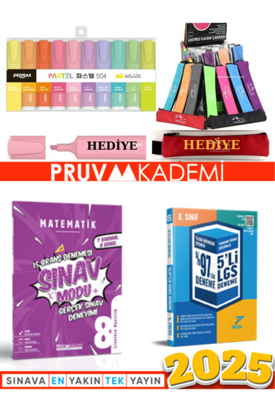 Pruva Akademi 8. SINIF MATEMATİK BRANŞ DENEMESİ + 8. SINIF 5'Lİ LGS DENEMESİ ...