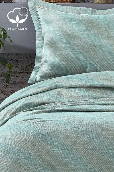 Nazik Home مفرش سرير مزدوج من القطن مخطط من Volga