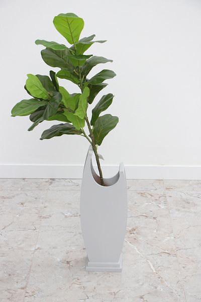 HobiMax 50 cm Decorative Wooden Vase Stone Gray