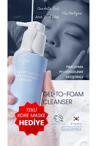 GLUTANEX Exfoliating Tea Tree Extract Foaming Facial Cleansing Gel Aha Bha Lha Brightening