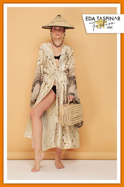 Eda Taşpınar Teks-00071 Model Cinnamon Charm Kaftan