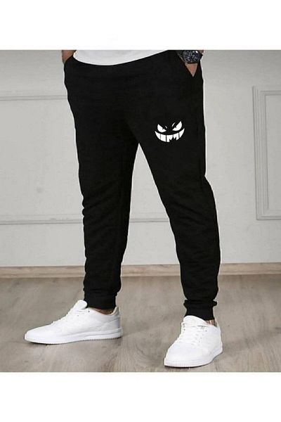 dk defne ky Ανδρικό μαύρο παντελόνι Jogger με στάμπα Ghost