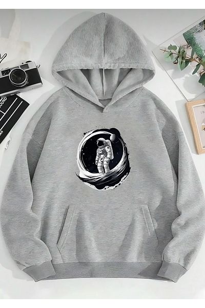 belean Дамски зимен суитшърт от компактен памучен плат с цветен щампован 3-нишков дизайн