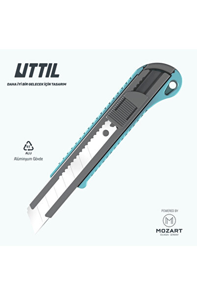 UTTIL NMUK05 Hafifletilmiş Alüminyum Gövdeli 18 mm Maket Bıçağı