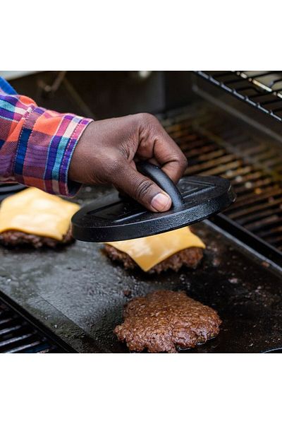Lodge Seasoned Even Heating Cast Iron Burger Press 6.25inch