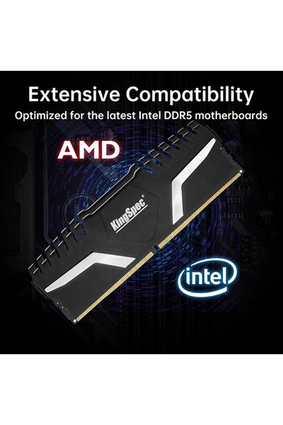 KINGSPEC وحدة تبريد DDR5 سوداء 16 جيجابايت (2x8) 4800 ميجا هرتز