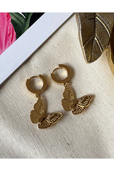 Buse Nur Uyar Çelik Pul Shakira Gold Küpe