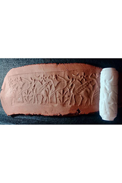 Enbceramic 10 Cm Doku Silindiri Sümer Antik Silindir Mühür Seramik&polimer Ki...