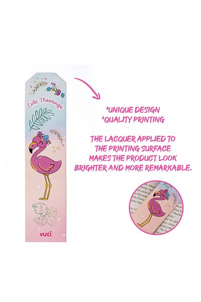 VUKİ Χάρτινος σελιδοδείκτης με μοτίβο Flamingo