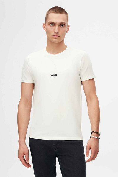 Tween Ecru Printed 100% Cotton Mercerized T-Shirt
