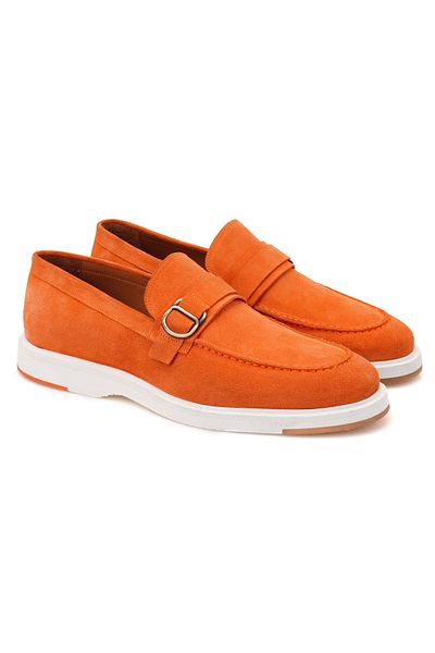 Desa Ανδρικό δερμάτινο σουέτ Loafer Elisa Orange