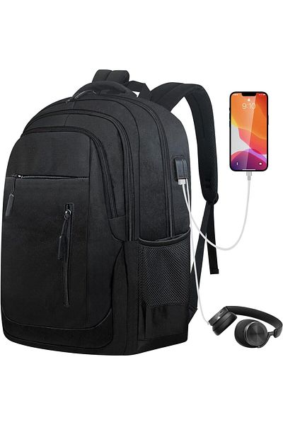Yelajoy Travel Backpack,Business Laptop Backpack with USB Charging Port,Waterproof,18 Inch,33x4x47cm