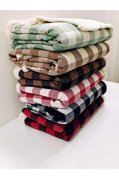 ROKO VİLLA Tv Blanket - Wellsoft Plaid Pattern Tv Blanket