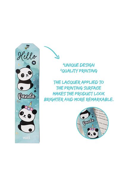 VUKİ Semn de carte din hârtie cu model panda