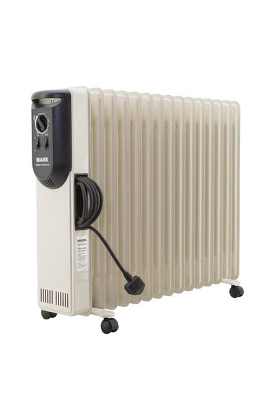 Mark 2500W 230V 15Fin Corded Electric Oil Filled Radiator Heater