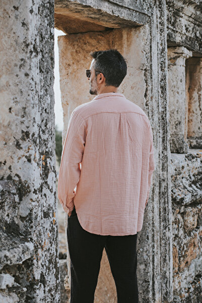 Cosibello Home Ricco Müslin Erkek Gömlek Pembe