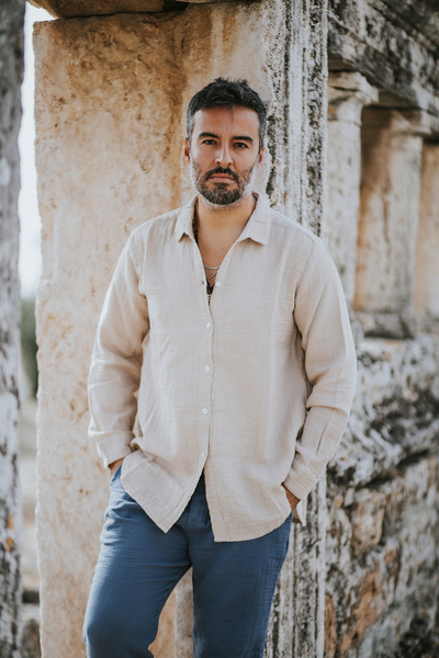 Cosibello Home قميص ريكو موسلين للرجال باللون البيج