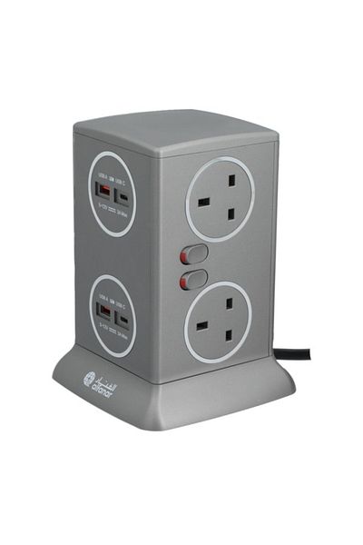 Alfanar برج تمديد الطاقة 6 مقابس 4 منافذ USB بطول 3 أمتار