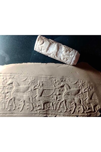 Enbceramic 10 Cm Doku Silindiri Sümer Antik Silindir Mühür Seramik&polimer Ki...