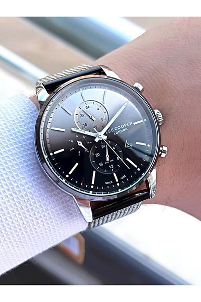 Lee Cooper Steel Band Inner Functions Active 5 Atm Water Resistant Men Wrist Watch Elc07224.350