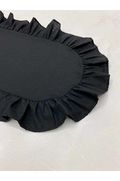 LILYUM Acasă Bumbac Poliester Volanat Oval Runner 40x110 Cm