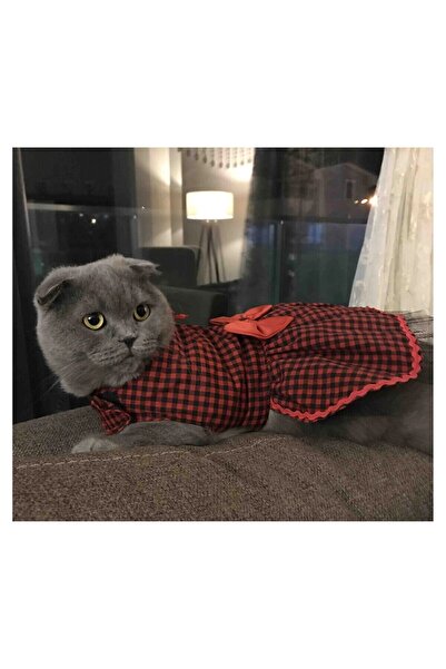 Gobo فستان للقطط والكلاب باللون الأحمر والأسود مع ربطة عنق - مقاس Xlarge/xl/s...