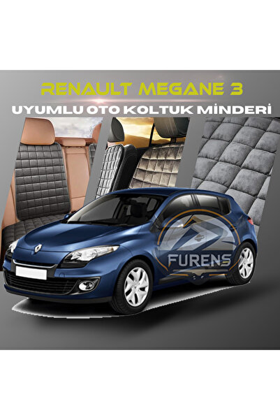 SHOOPLAA طقم وسائد مقعد السيارة Renault Megane 3 بلون أنثراسايت مع جيوب ريش ت...