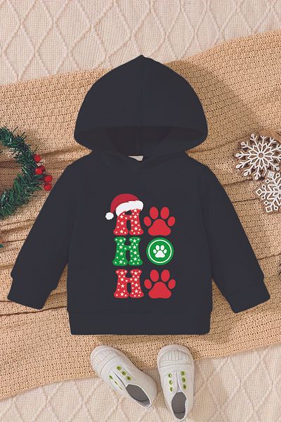 ADABEBEK New Year's Custom Hohoho Paw Printed Baby Sweatshirt 23200