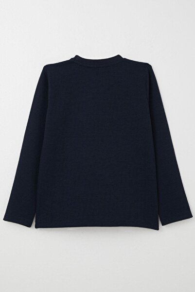 Breeze Хлопчача футболка з довгими рукавами та вишитим написом, 8-14 років, темно-синя