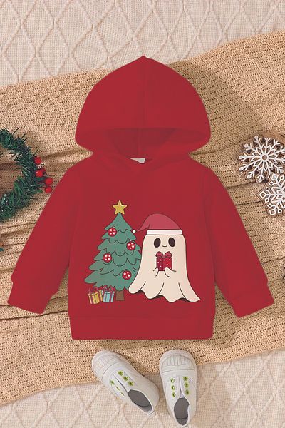 ADABEBEK Christmas Ghost Patterned New Year's Baby Sweatshirt - 23188
