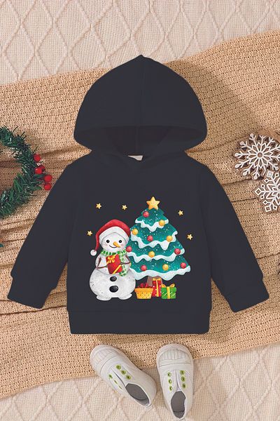 ADABEBEK New Year's Special Gift Snowman Printed Baby Sweatshirt 23191