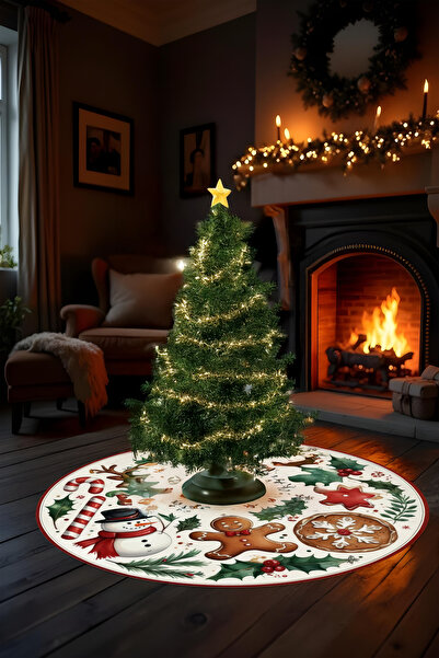 Noble Halı Yılbaşı Temalı Yeni Yıl Halısı Noel Halısı Christmas Parti Halısı Dijital Baskı Makinada Yıkanabilir