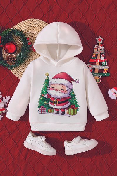 ADABEBEK Santa Claus Printed Cute Baby Sweatshirt - New Year's Special Design 23098