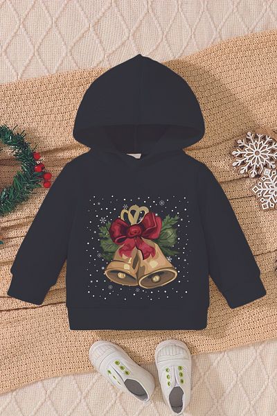 ADABEBEK New Year's Special New Year's Bell Printed Baby Sweatshirt 10120