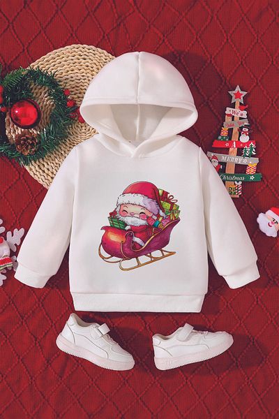 ADABEBEK New Year's Special Baby Santa Printed Baby Sweatshirt 23097