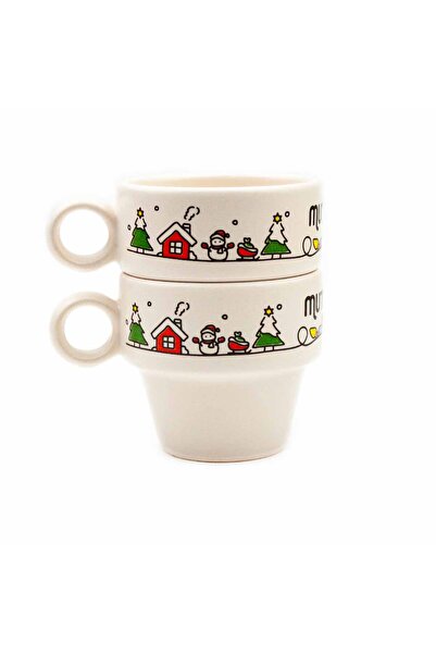 PALTO TASARIM Happy Birthday Set of 2 Espresso Cups - New Year's Themed Mug Cup