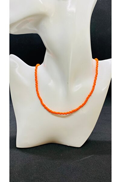 Porsuk Alternatif قلادة من اللؤلؤ الزجاجي مصنوعة يدويًا بصف واحد