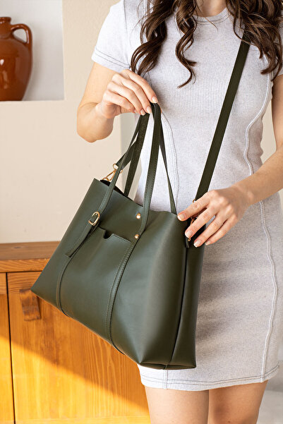 ESTUTE Women's Cross Strap Quality Leather Large Bag