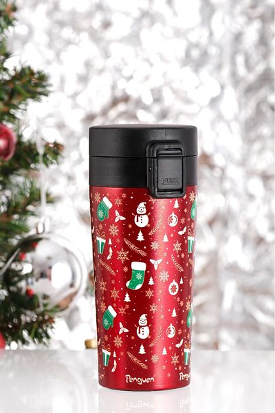 Penguen 380ml Thermos Mug with Filter Lid - New Year's Gift - Sus 304 Stainless Steel, Vacuum Insulated