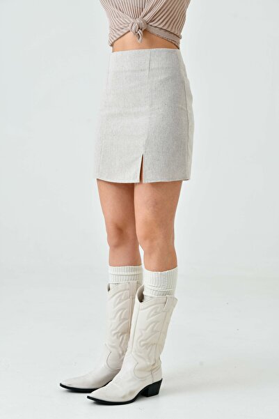 Saade Stone Slit Mini Woven Skirt