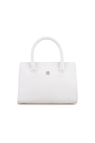 Desa Geantă de umăr din piele Ciara White pentru femei