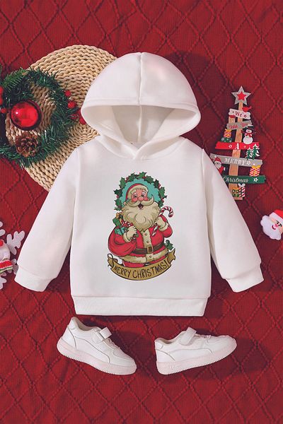 ADABEBEK Christmas Candy Patterned Santa Baby Sweatshirt - New Year's Special 23086