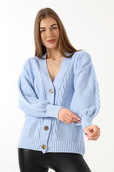 Devinka Cardigan tricot împletit, albastru baby, damă
