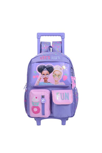 Marvel Barbie Printed Telescopic Handle Trolley Backpack 16inch
