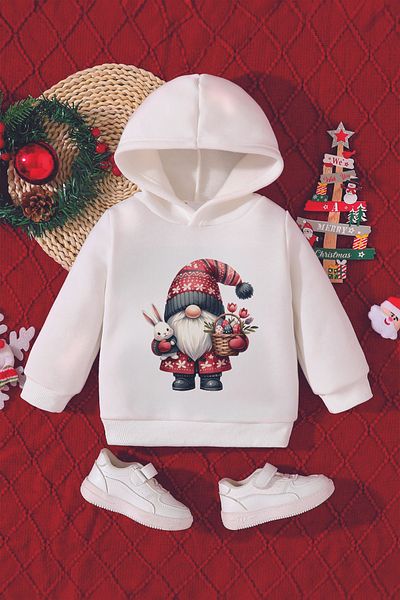 ADABEBEK Christmas Gin Dwarf Printed Christmas Baby Sweatshirt - 23078