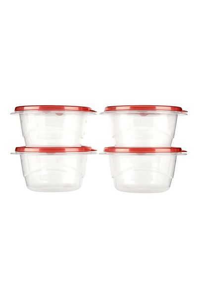 RUBBERMAID 4-Piece TakeAlongs Dishwasher Safe Stackable Plastic Food Storage Container Set 26 oz
