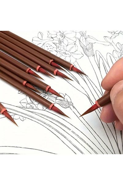 Sanathobi Writing Brush Wolf Hair No:3-China, Ceramic, Gilding, Miniature, Watercolor, Drawing, Painting Art-1 Piece