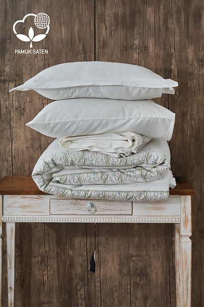 Nazik Home Double Fairy Tale Embroidered Duvet Cover and Pique Set - 7 Pieces